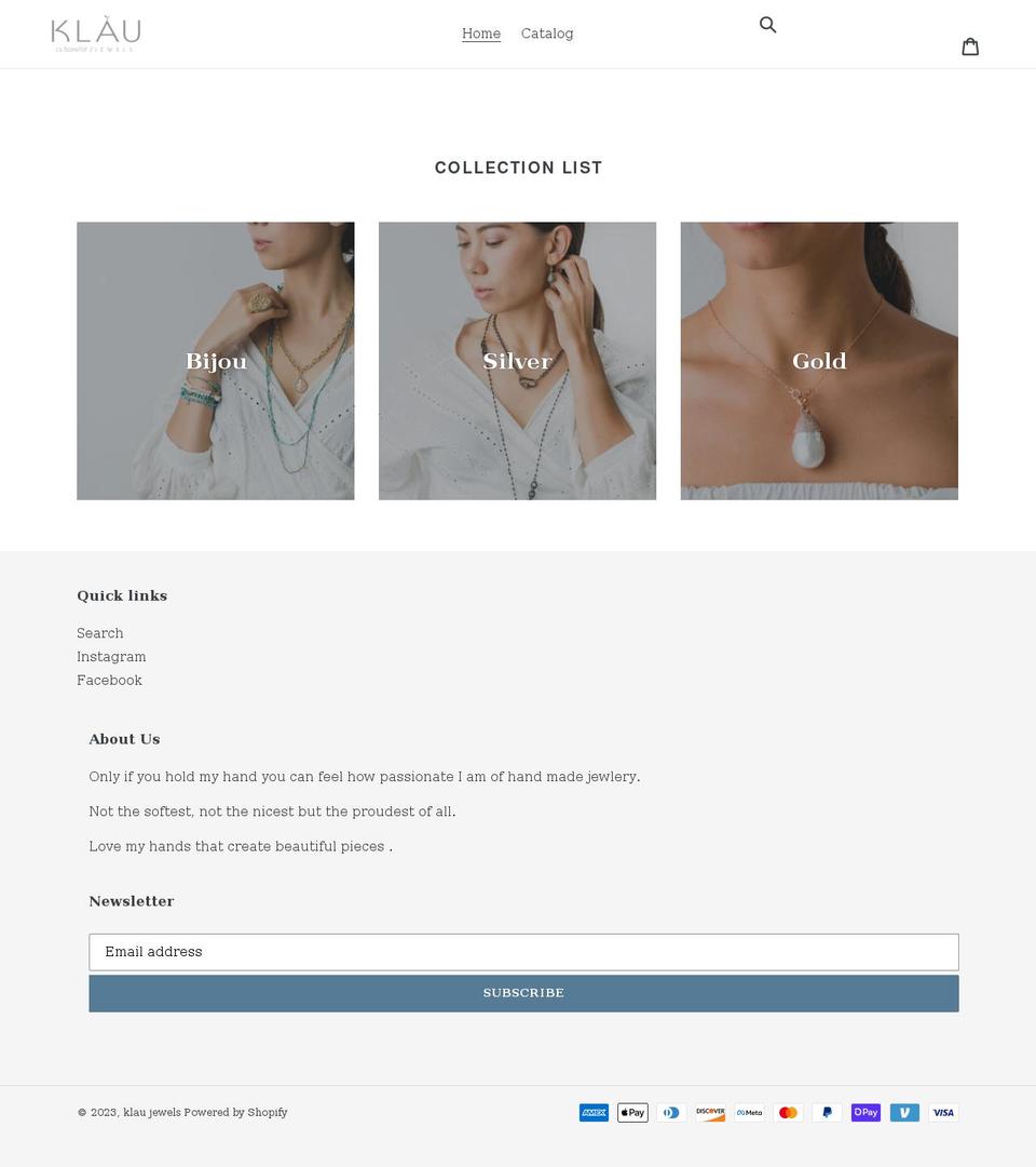 klau-jewels.myshopify.com shopify website screenshot