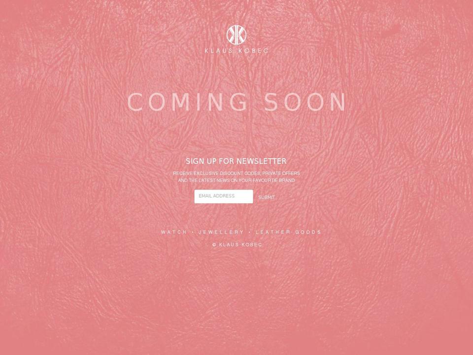 Coming Soon Shopify theme site example klaus-kobec.de