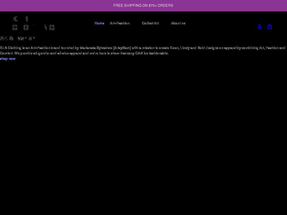 klbclothing.com shopify website screenshot