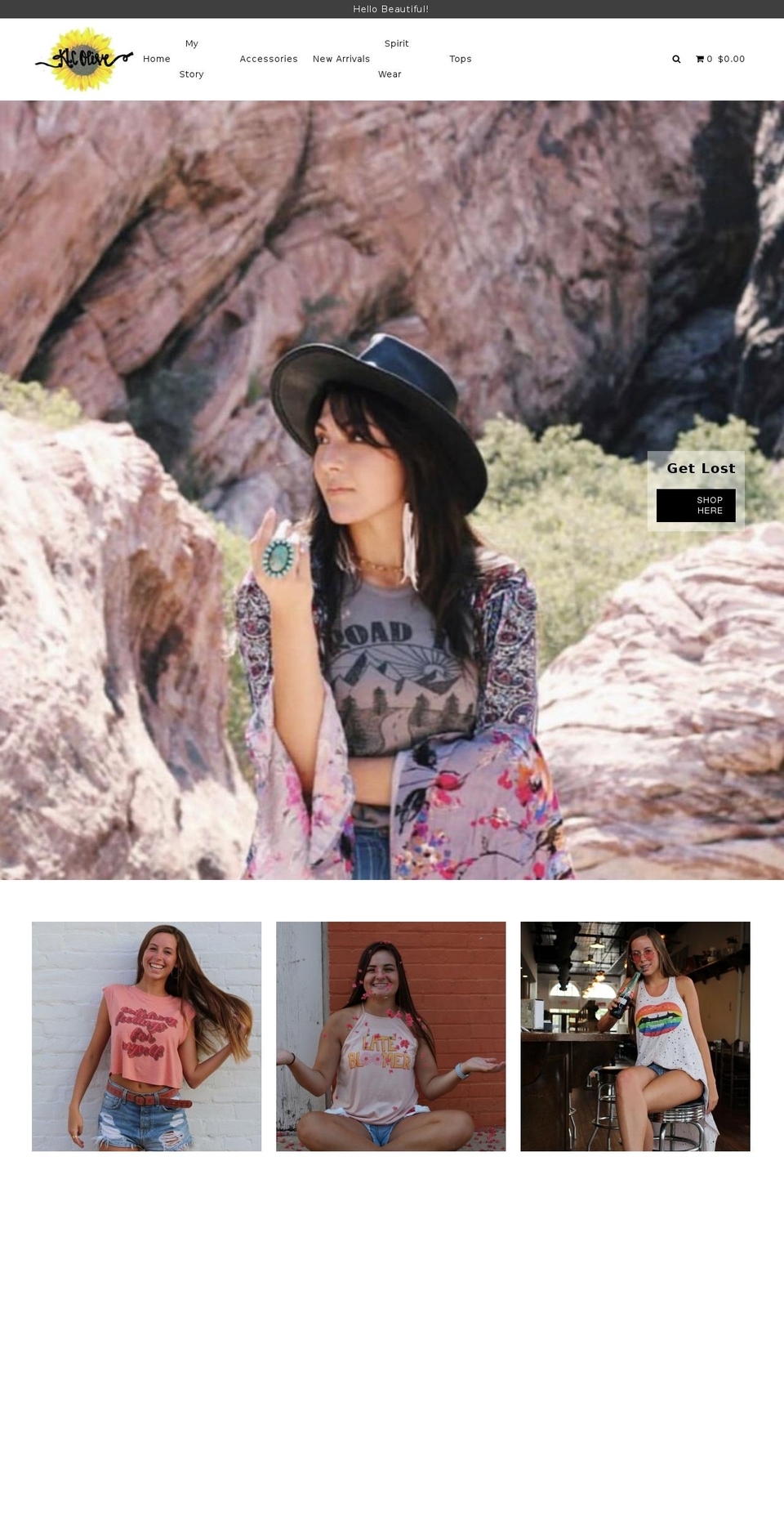 klcolive.com — Shopify storefront screenshot