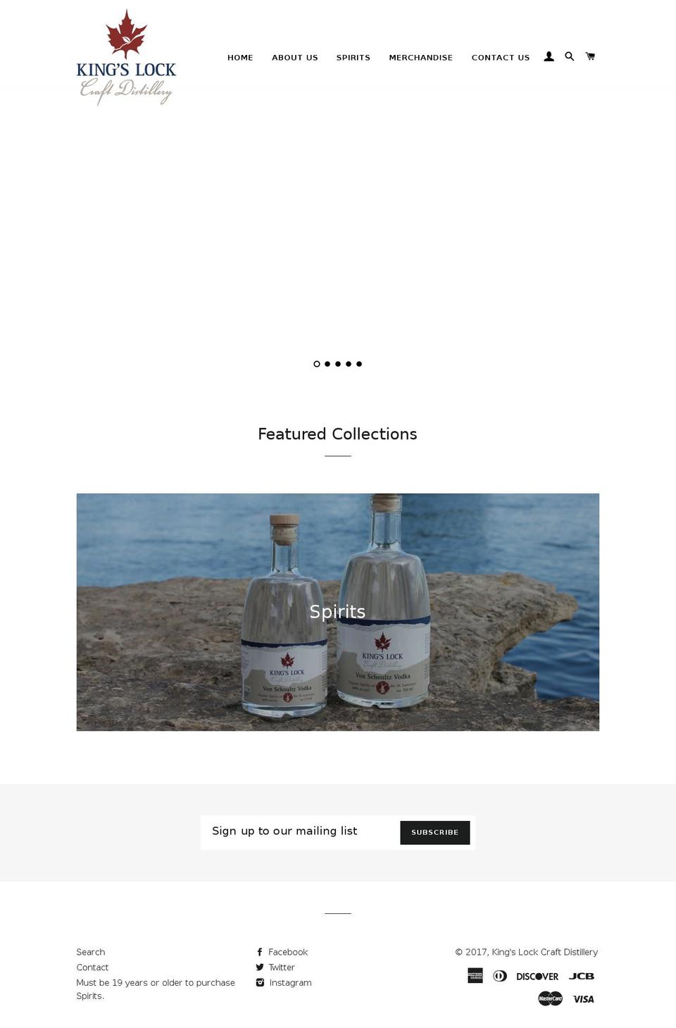 klcraftdistillery.ca shopify website screenshot