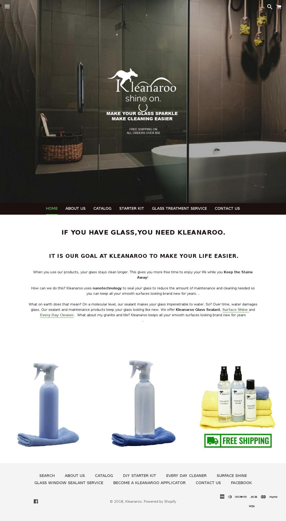 kleanaroo.com — Shopify storefront screenshot