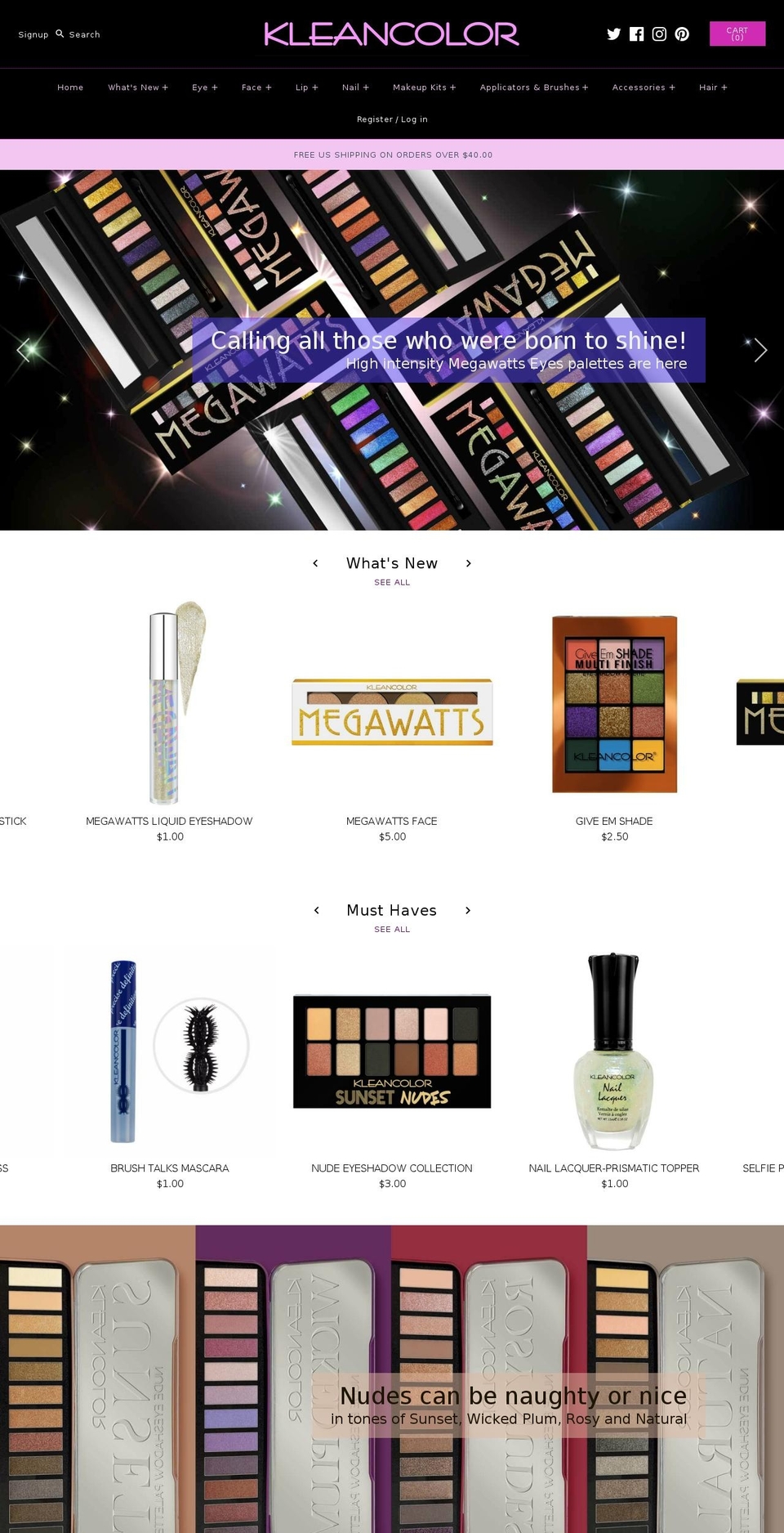 kleancolor.com shopify website screenshot