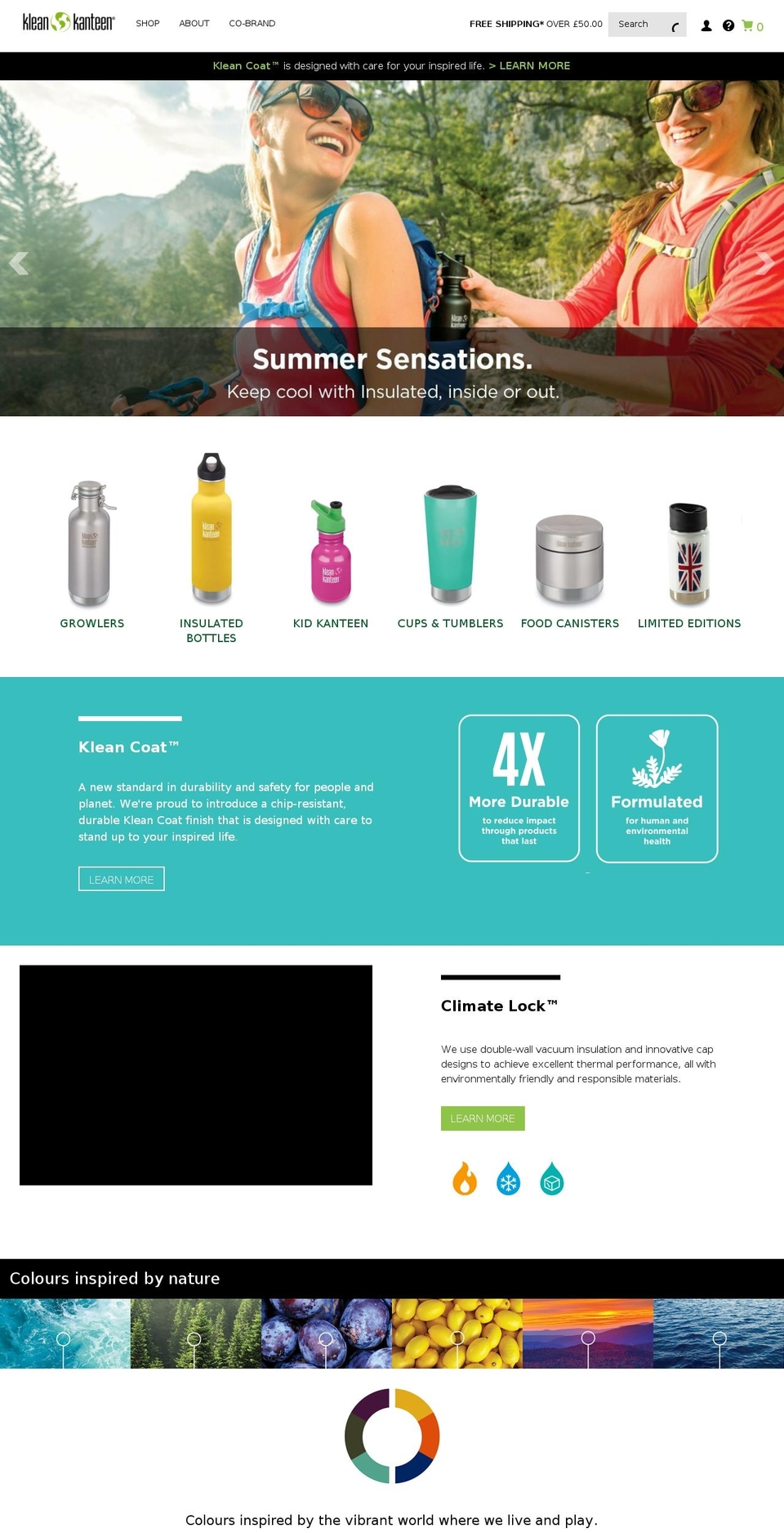 kleankanteen.co.uk shopify website screenshot