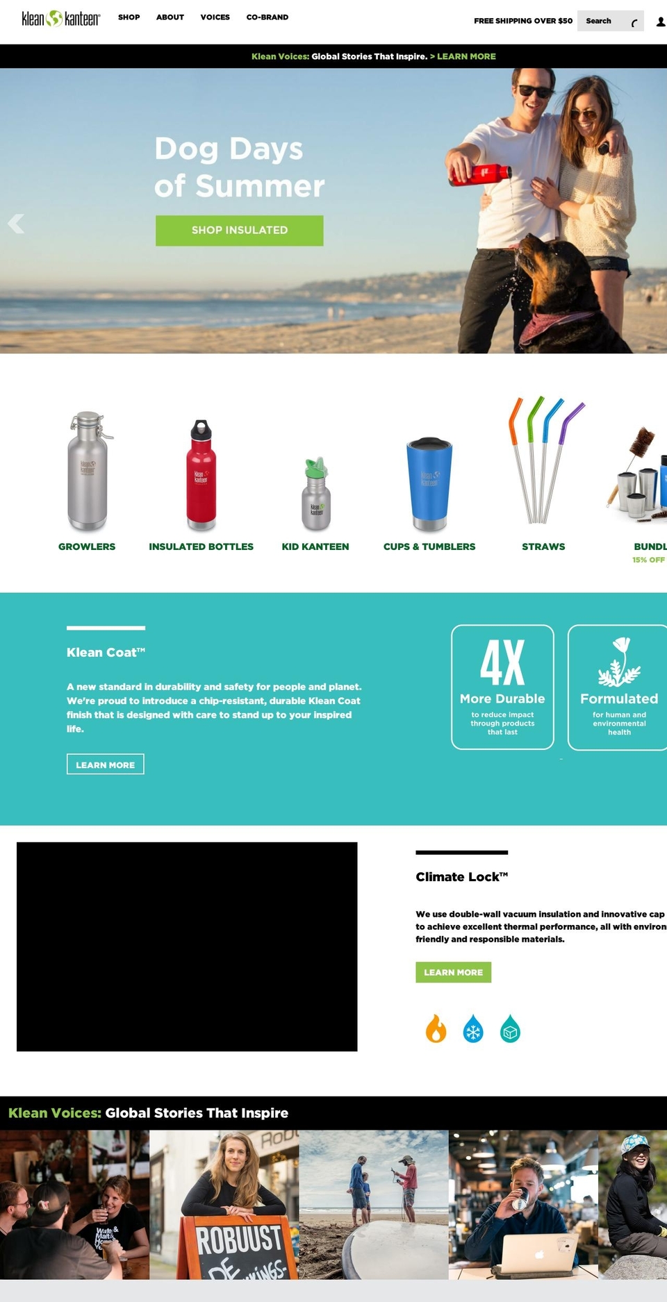 Klean Kanteen Shopify theme site example kleankanteen.mx