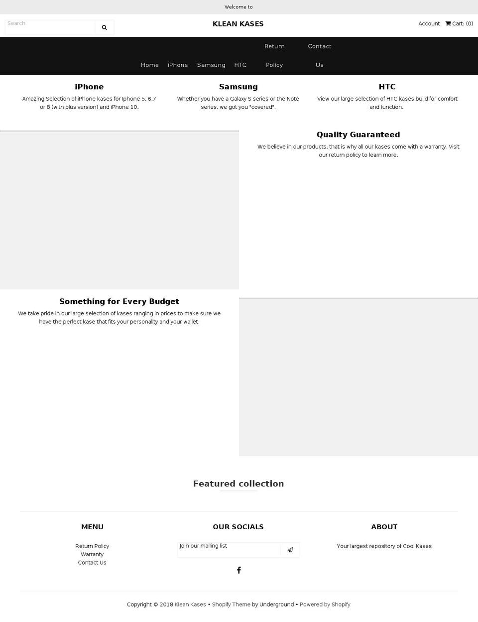 kleankases.com — Shopify storefront screenshot