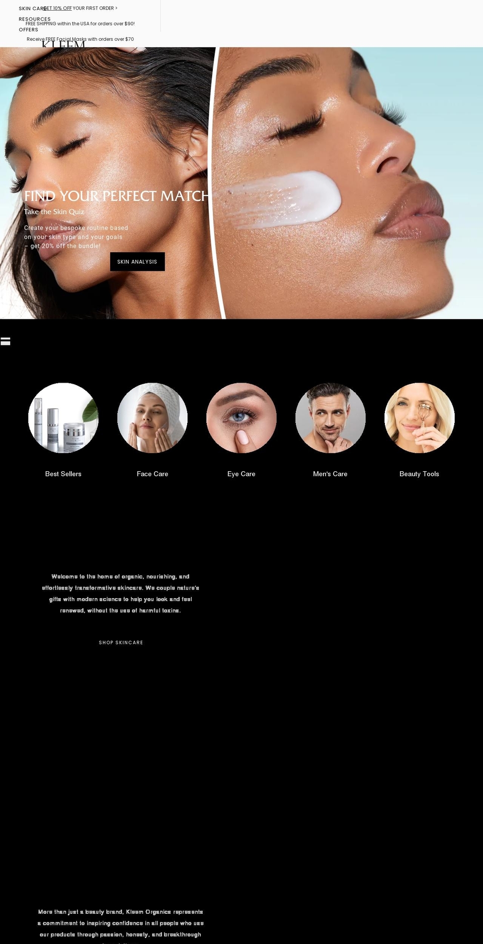 kleemorganics.com shopify website screenshot