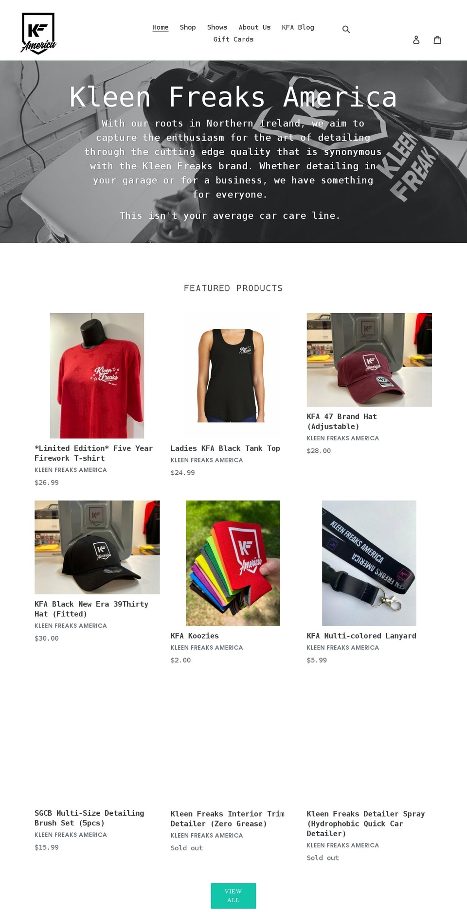 kleenfreaksamerica.com shopify website screenshot