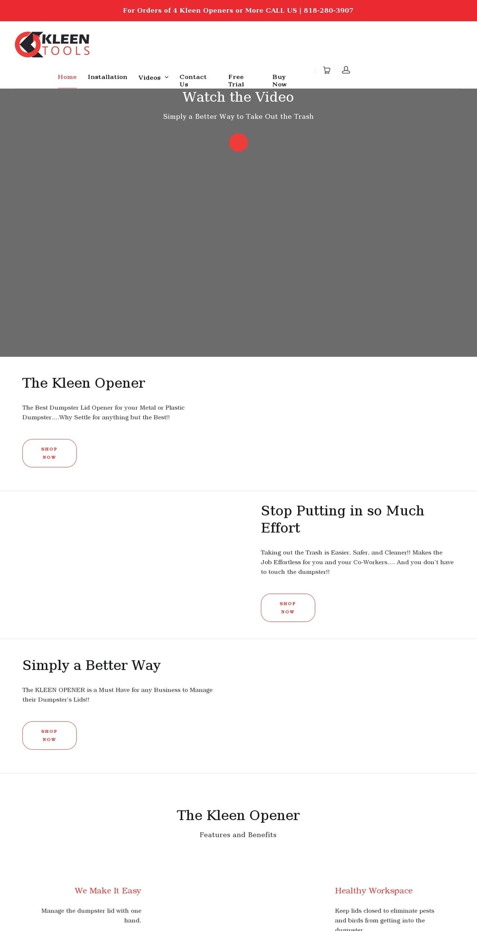 kleentools.com shopify website screenshot