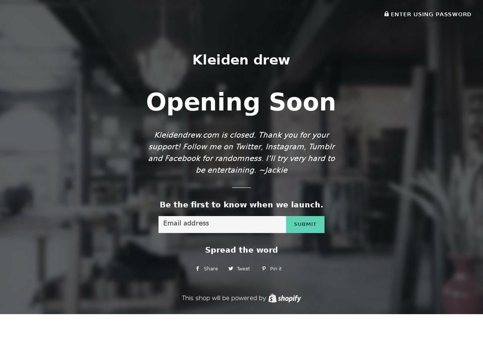 kleidendrew.info shopify website screenshot