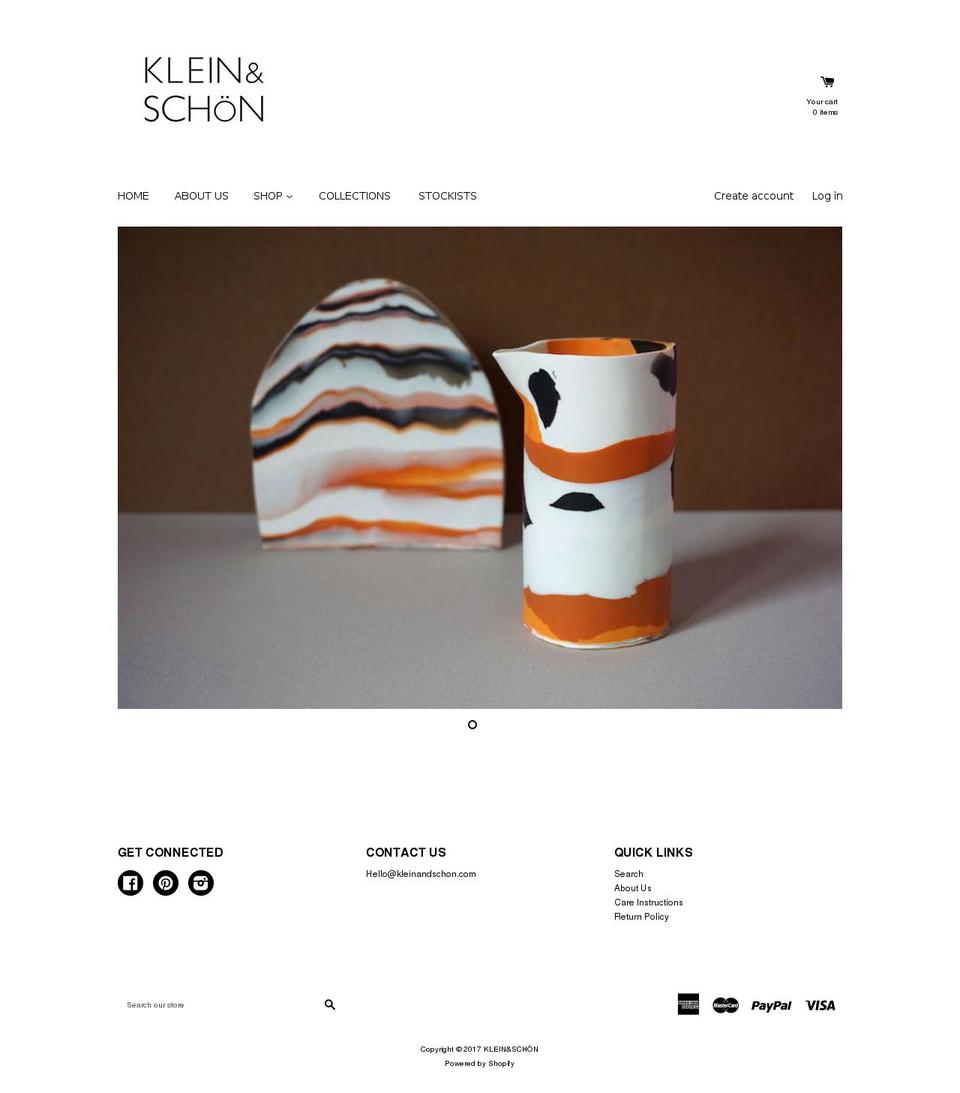 kleinandschon.com shopify website screenshot