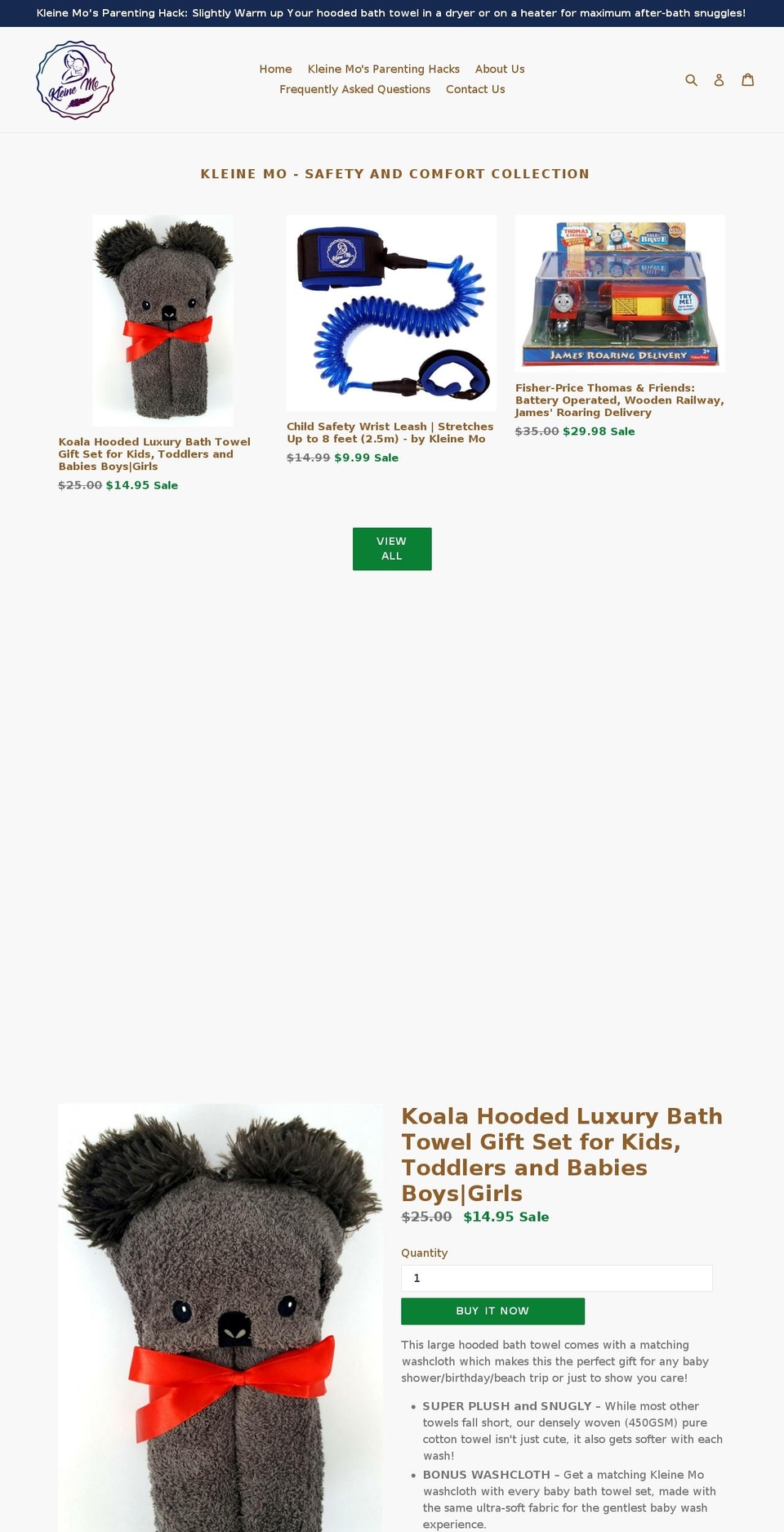 kleinemo.com — Shopify storefront screenshot