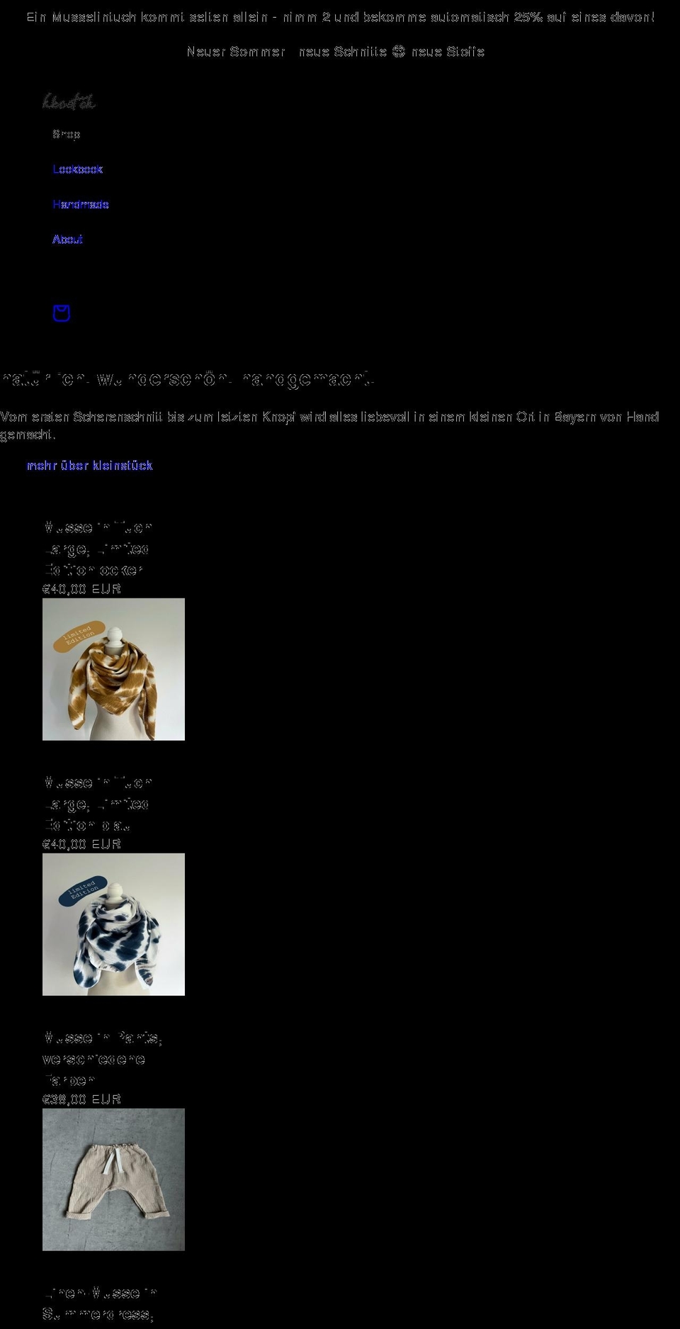 kleinstck.com shopify website screenshot