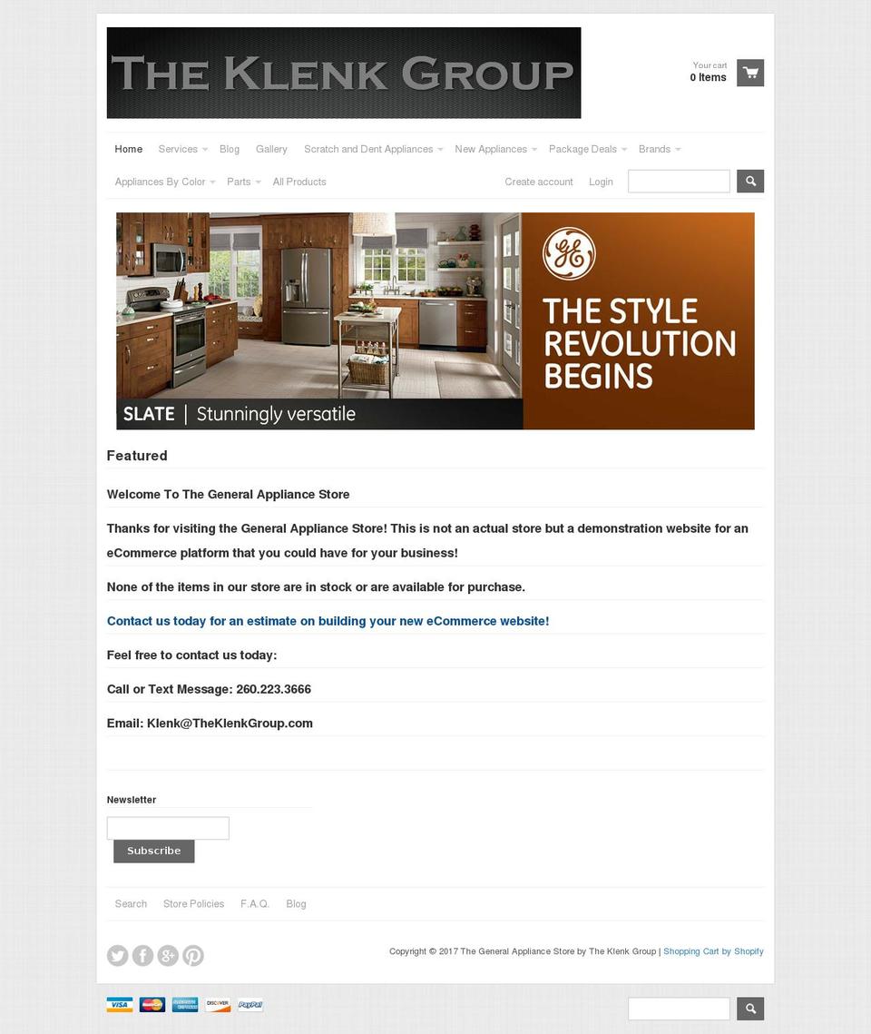 klenkssales.com shopify website screenshot