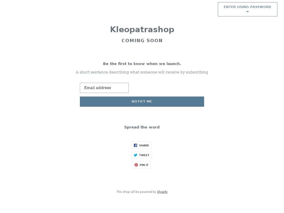 kleopatrashop.myshopify.com shopify website screenshot