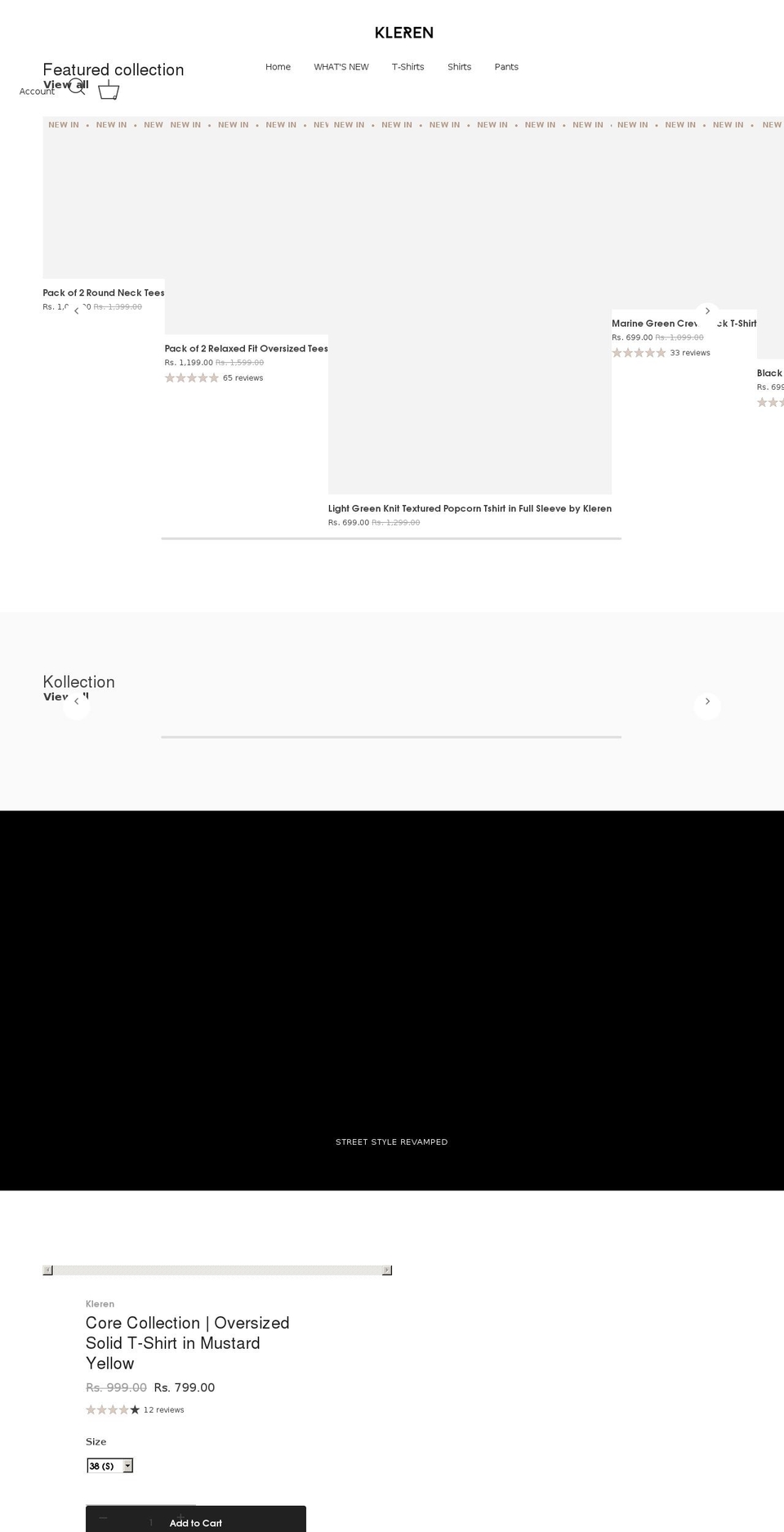 kleren.in shopify website screenshot