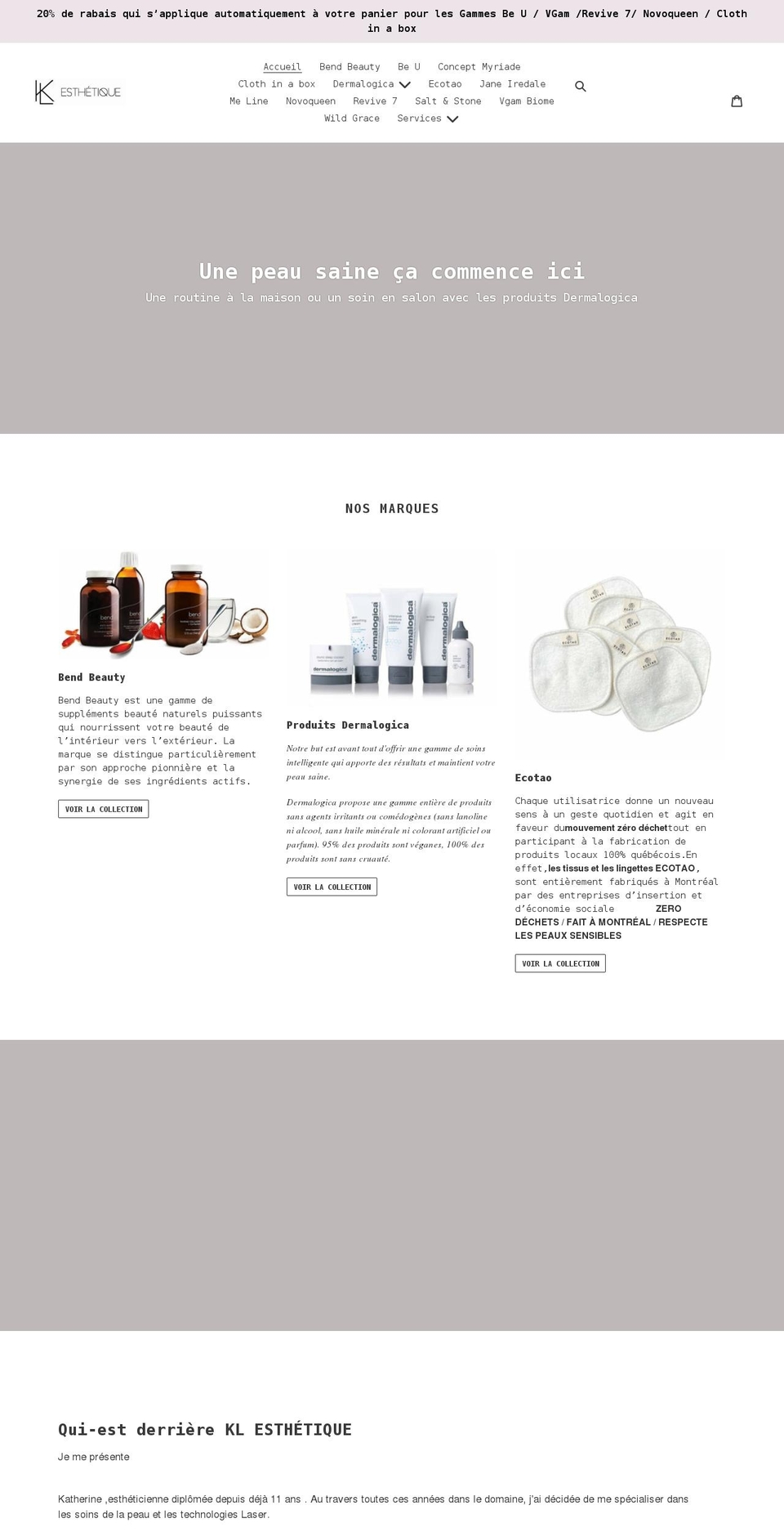 klesthetique.com shopify website screenshot