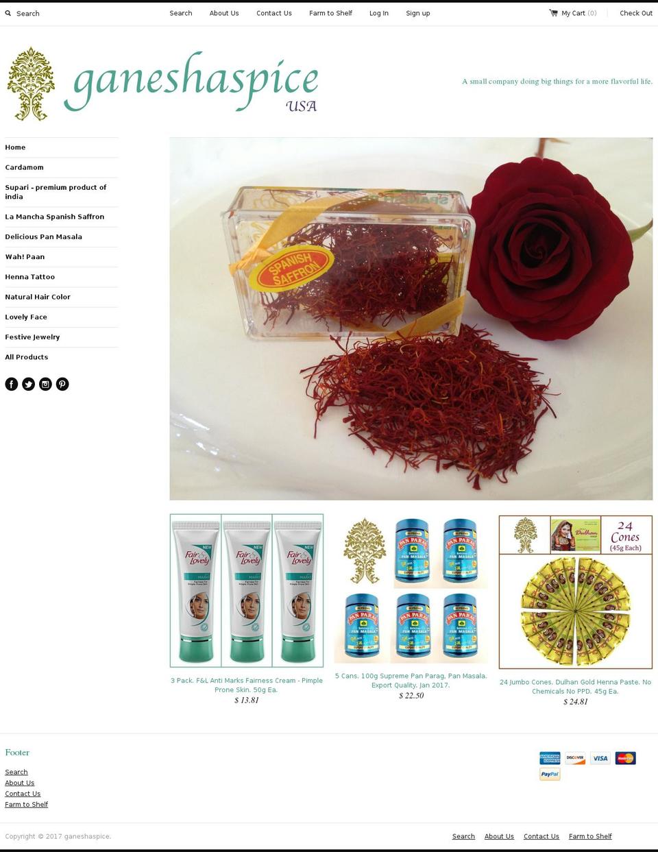 klgspice.com shopify website screenshot