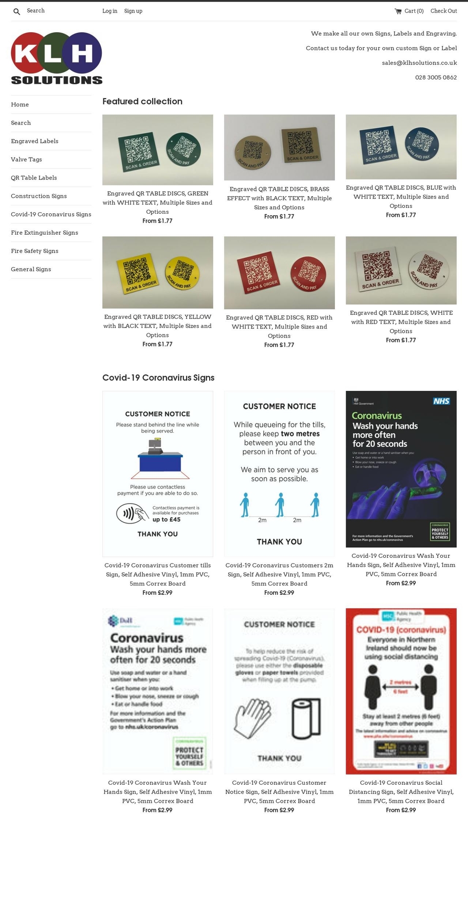 klhsolutions.co.uk shopify website screenshot