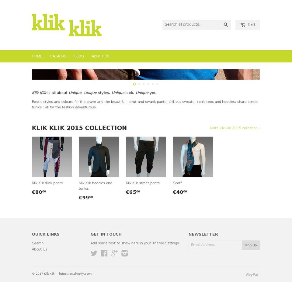 klikklikworld.com shopify website screenshot