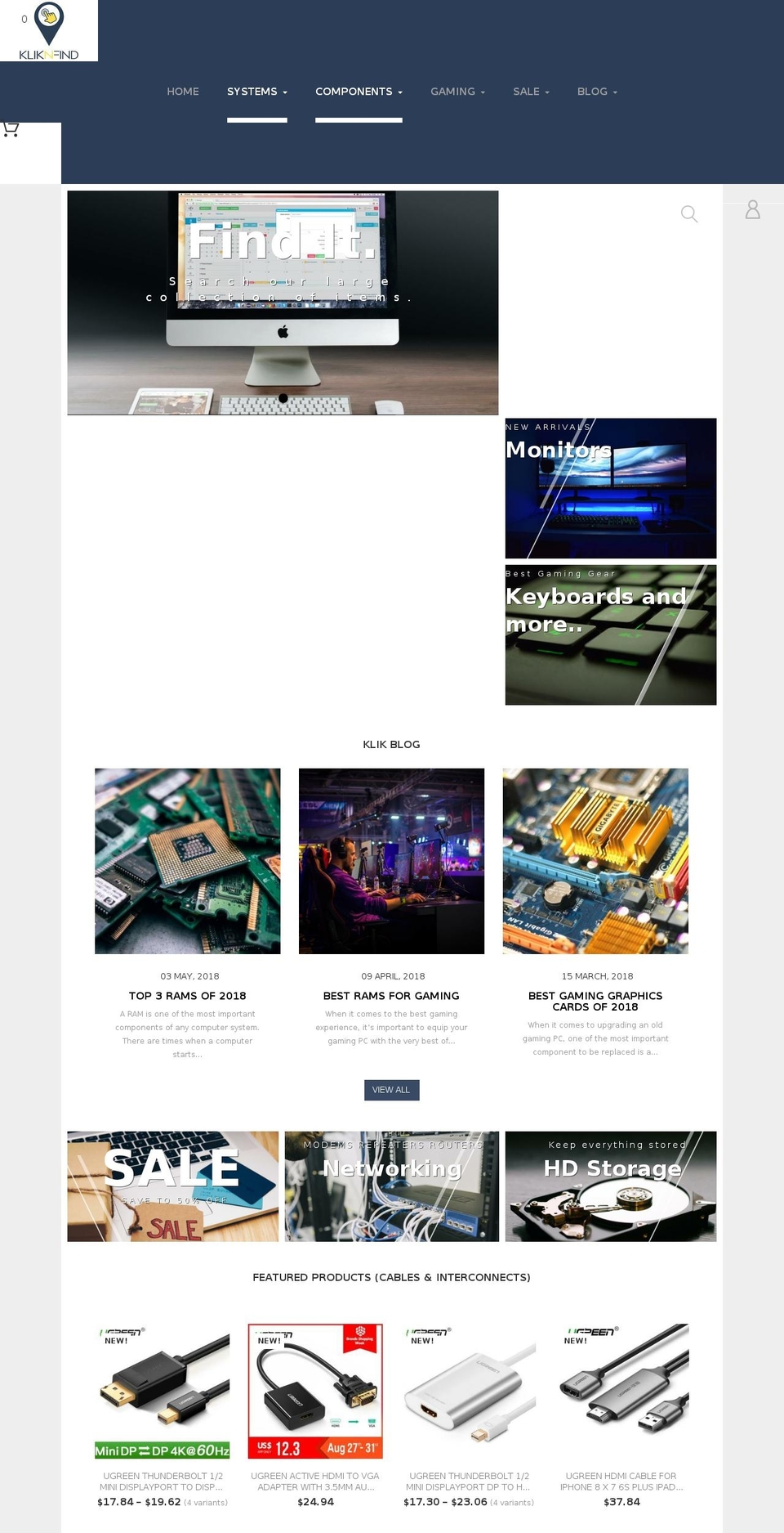 theme388 Shopify theme site example kliknfind.com