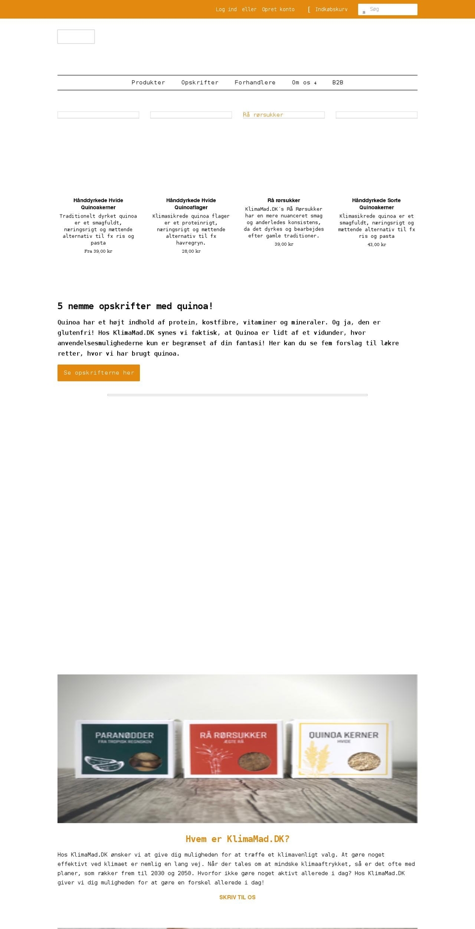 klimamad.dk shopify website screenshot