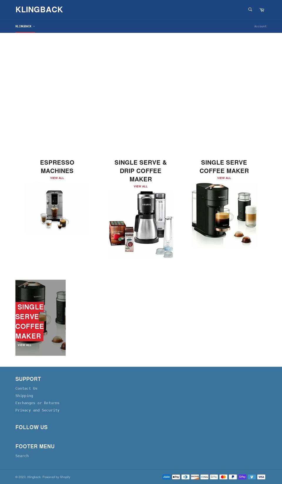 klingback.com shopify website screenshot