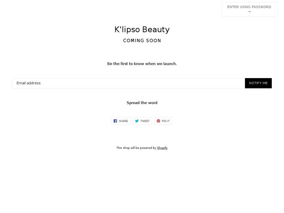 klipsobeauty.com shopify website screenshot