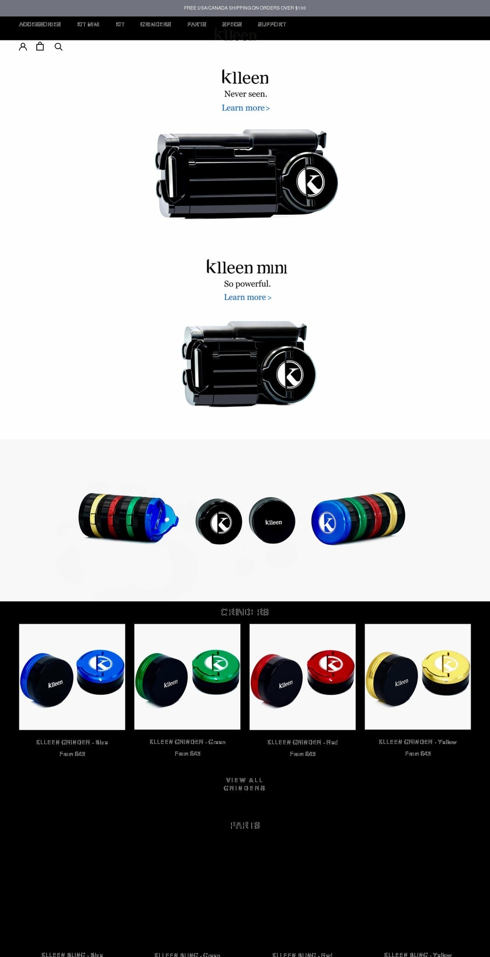 klleen.com shopify website screenshot