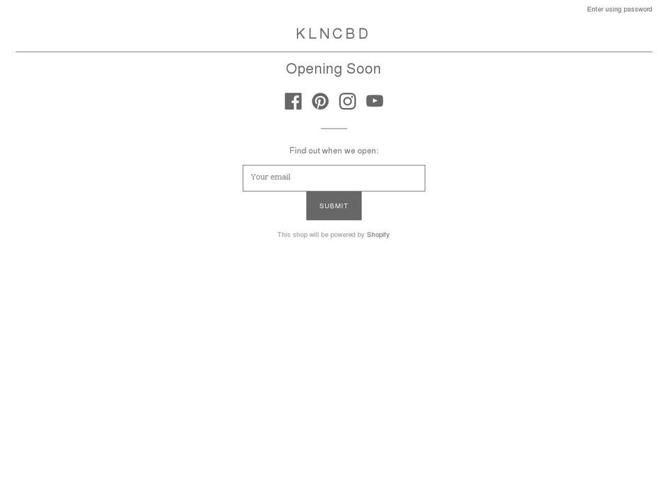 klncbd.com shopify website screenshot