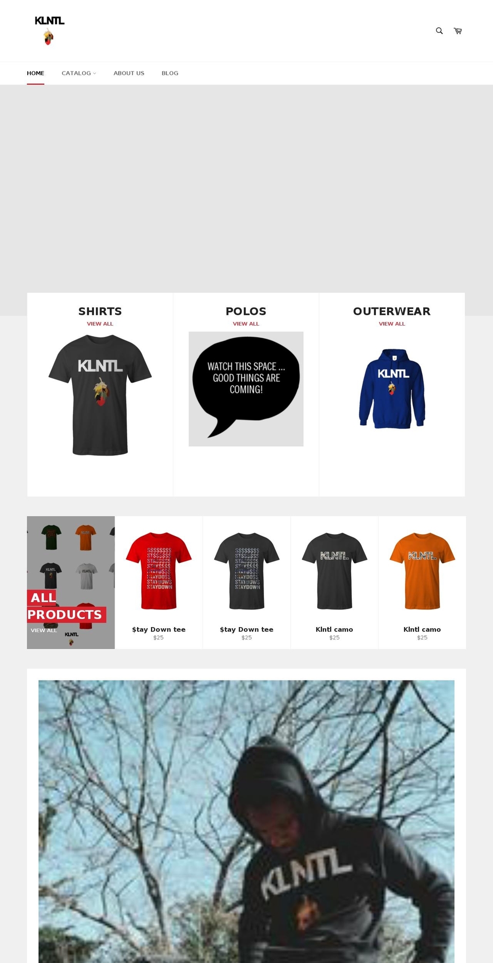 klntlclothing.com — Shopify storefront screenshot