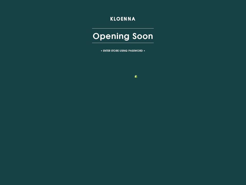 kloenna.myshopify.com shopify website screenshot
