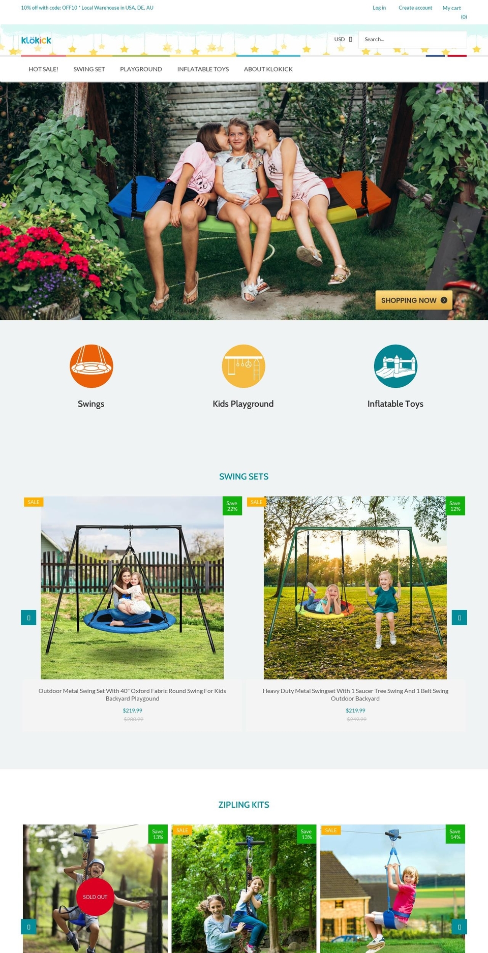 kidslife Shopify theme site example klokick.com