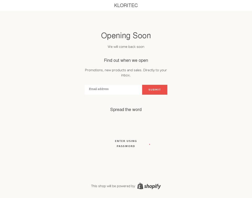 kloritec.com shopify website screenshot