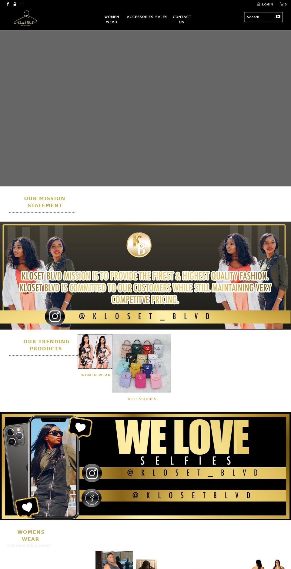 klosetblvd.com shopify website screenshot