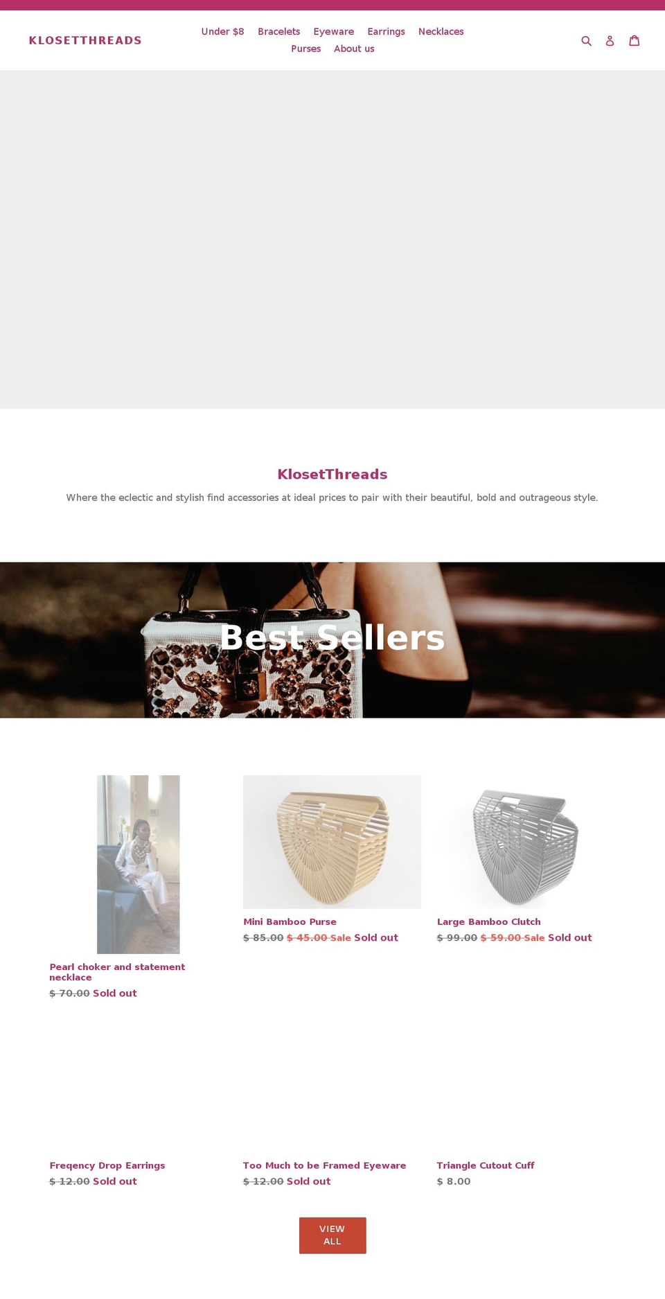klosetthreads.com shopify website screenshot