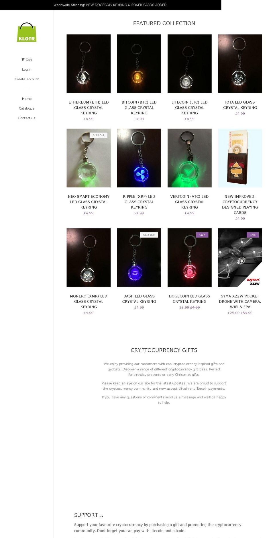 klotr.com shopify website screenshot