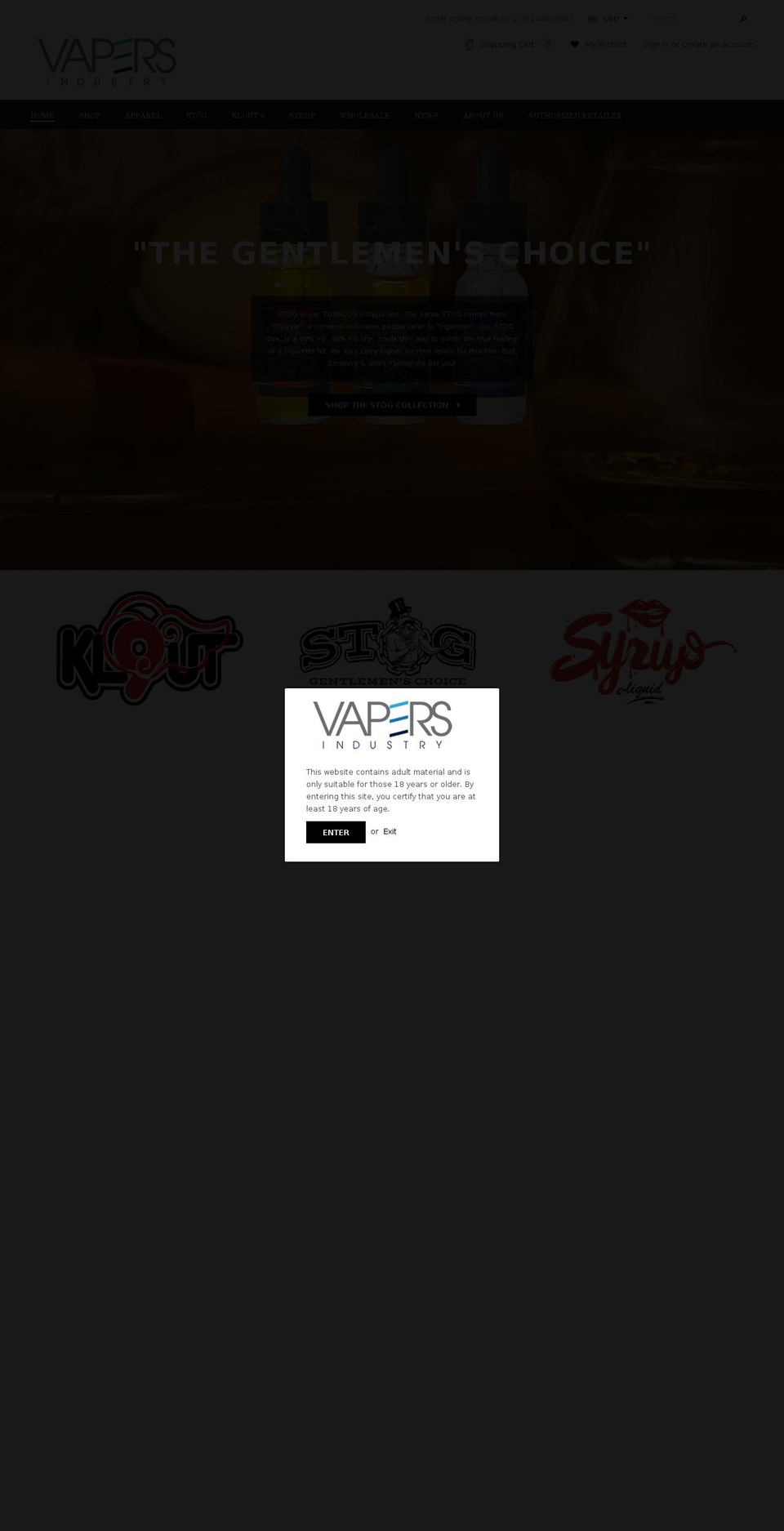 klout9ejuice.com shopify website screenshot