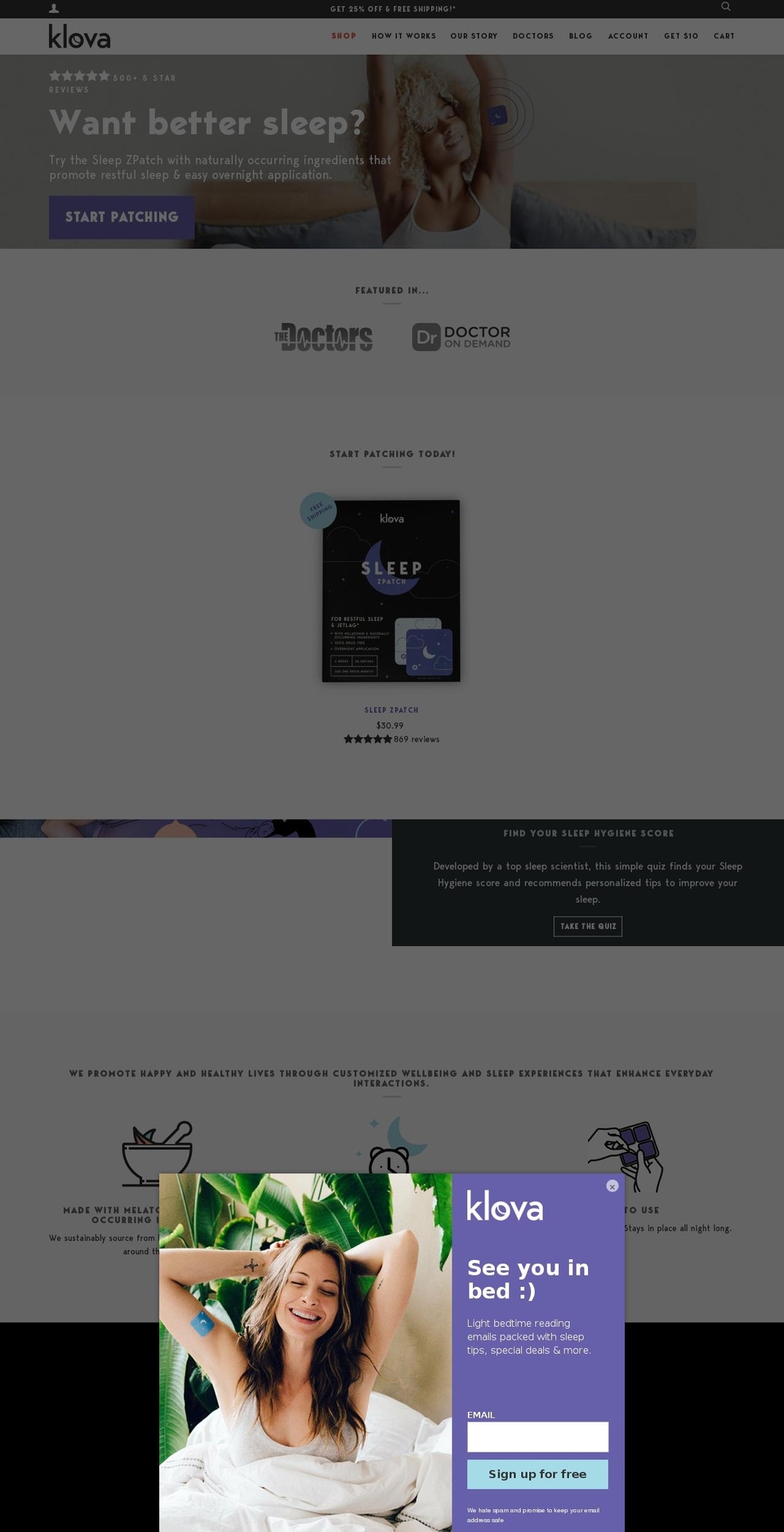 klova.com — Shopify storefront screenshot