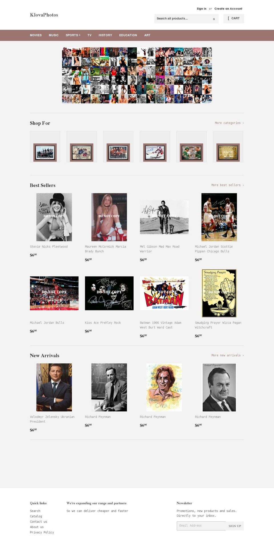 klovaphotos.com shopify website screenshot