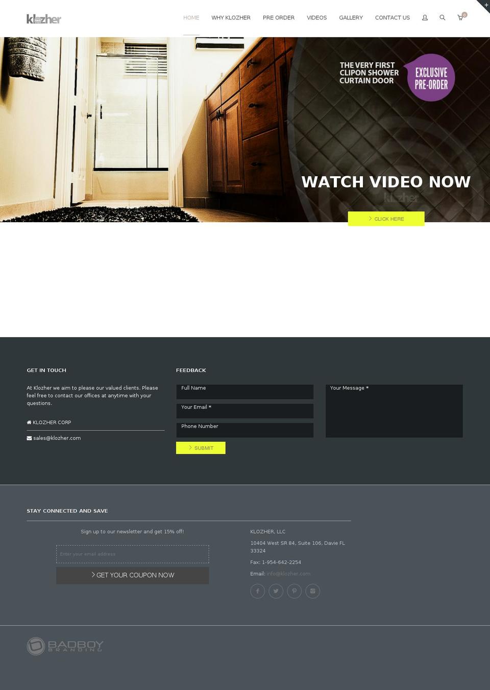 klozher.com shopify website screenshot
