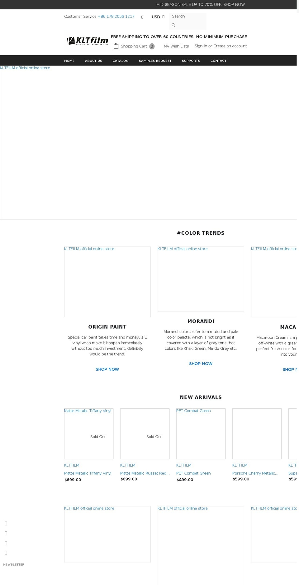 kltfilm.com shopify website screenshot