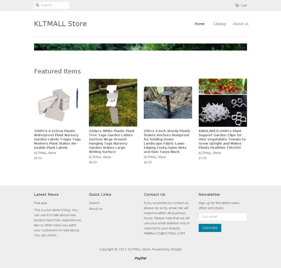 kltmall.com shopify website screenshot