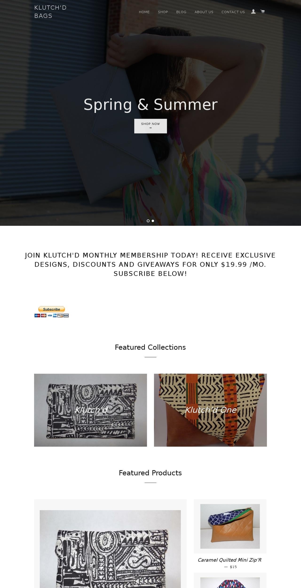 klutchdbags.com shopify website screenshot