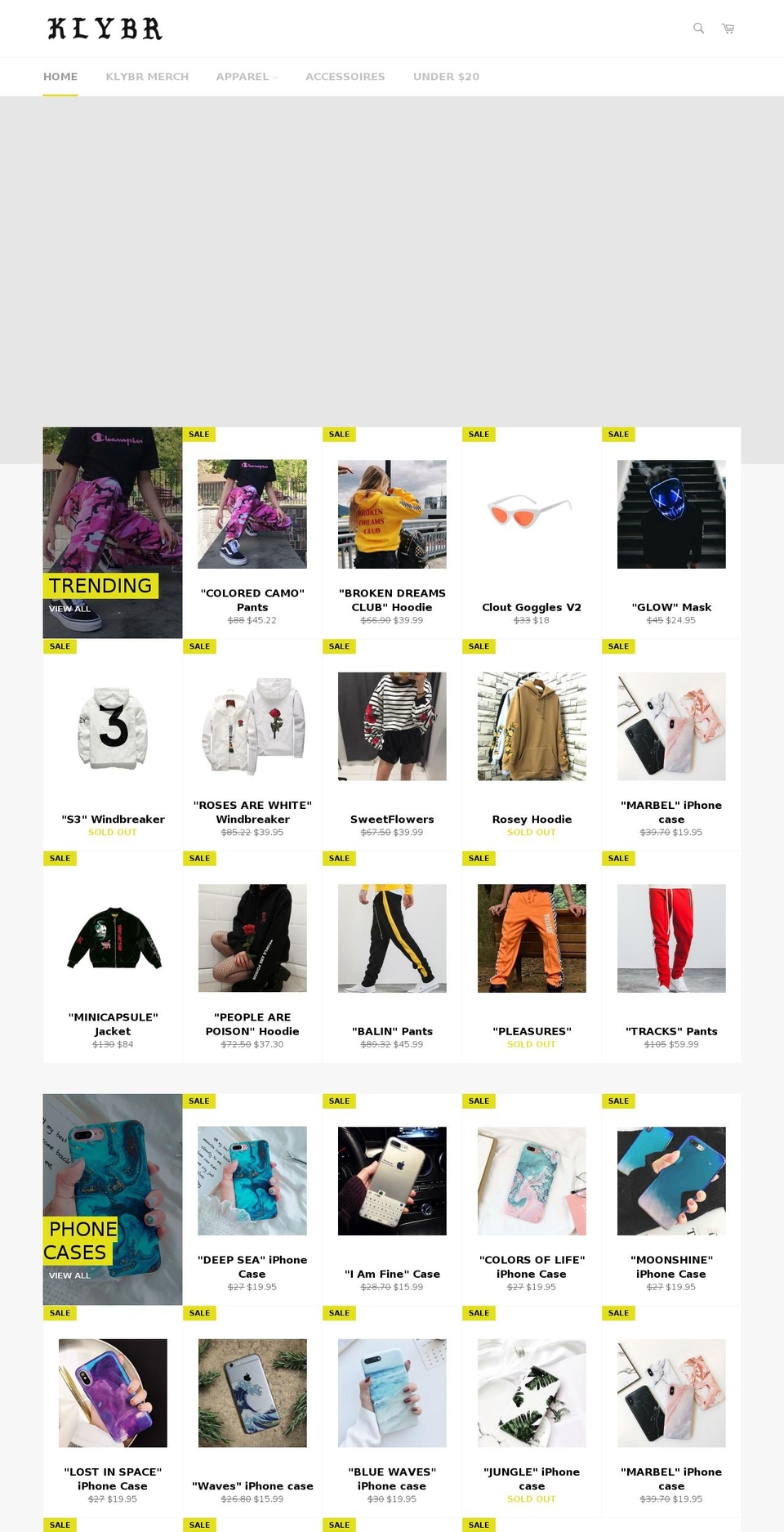 klybr.com shopify website screenshot