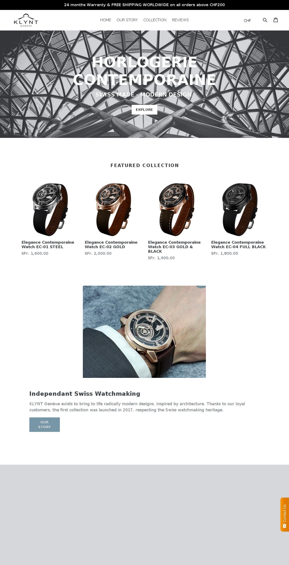 klynt.ch shopify website screenshot