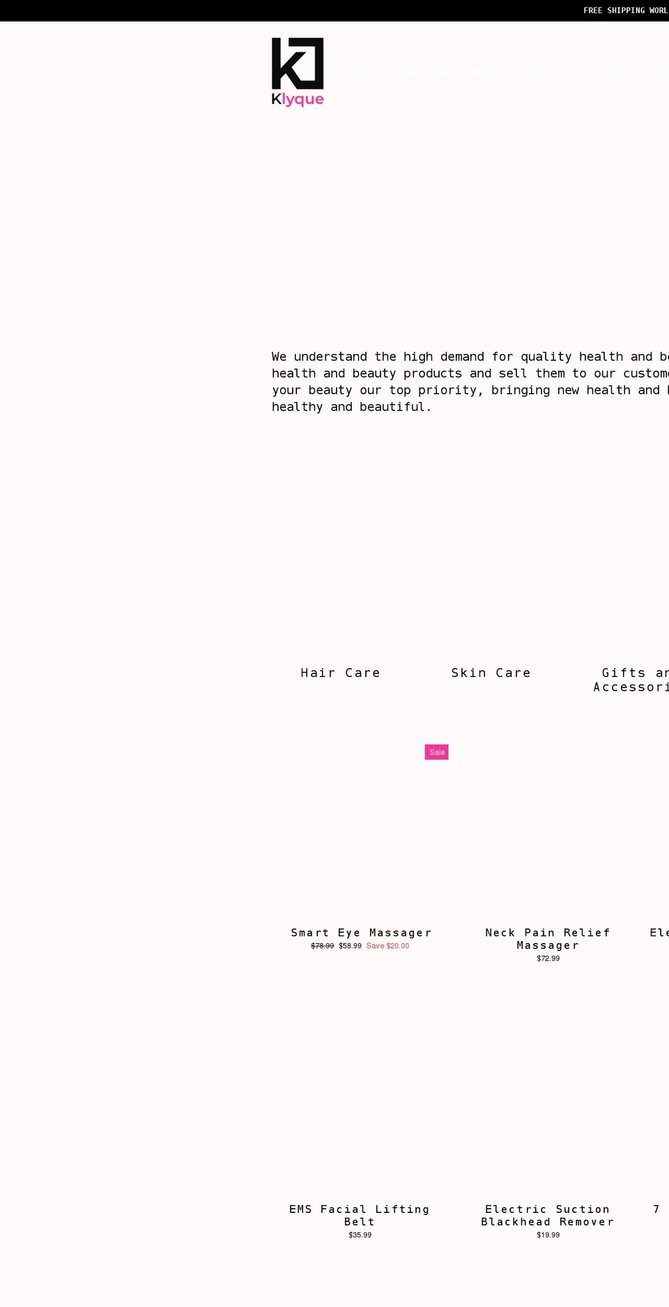 klyque.com shopify website screenshot