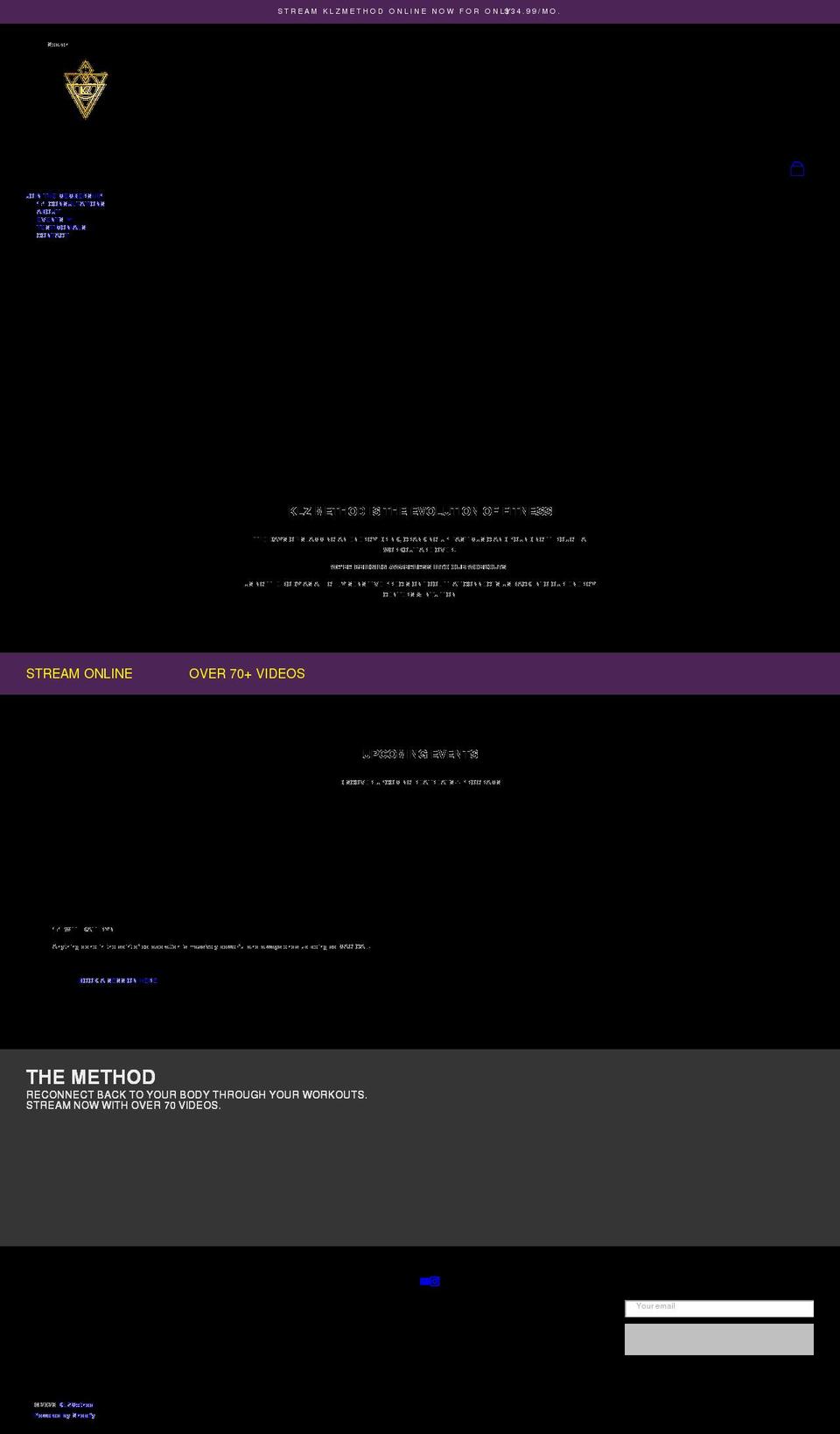 klzmethod.com shopify website screenshot
