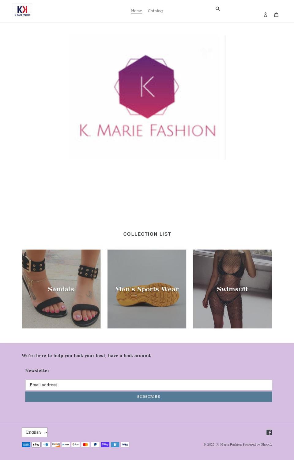 kmariefashion.com shopify website screenshot