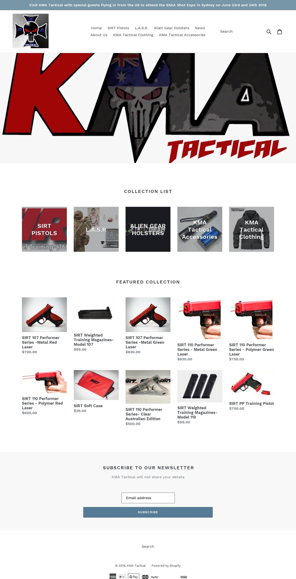 kmatactical.com — Shopify storefront screenshot